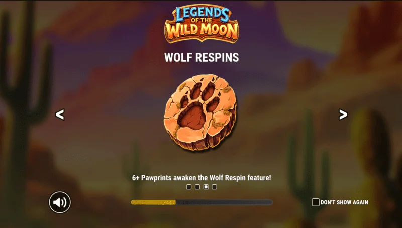 Legends of the Wild Moon - pangunahing screen na may mga reel